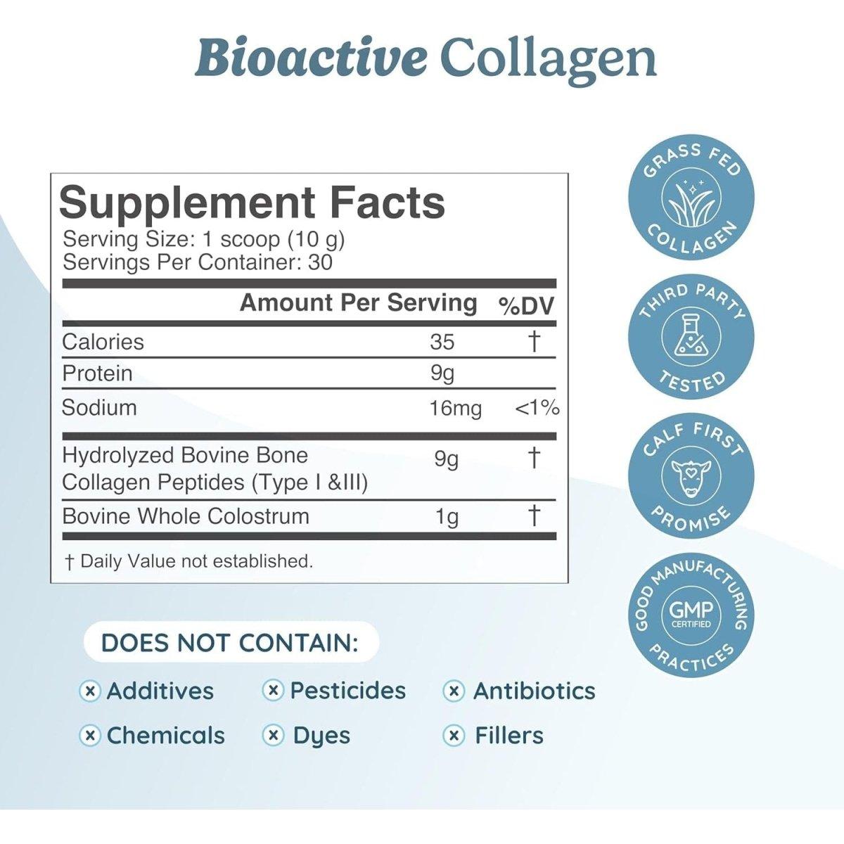 WONDERCOW BioActive Collagen Peptides Powder 10.58 oz - 300 g - Glam Global UK