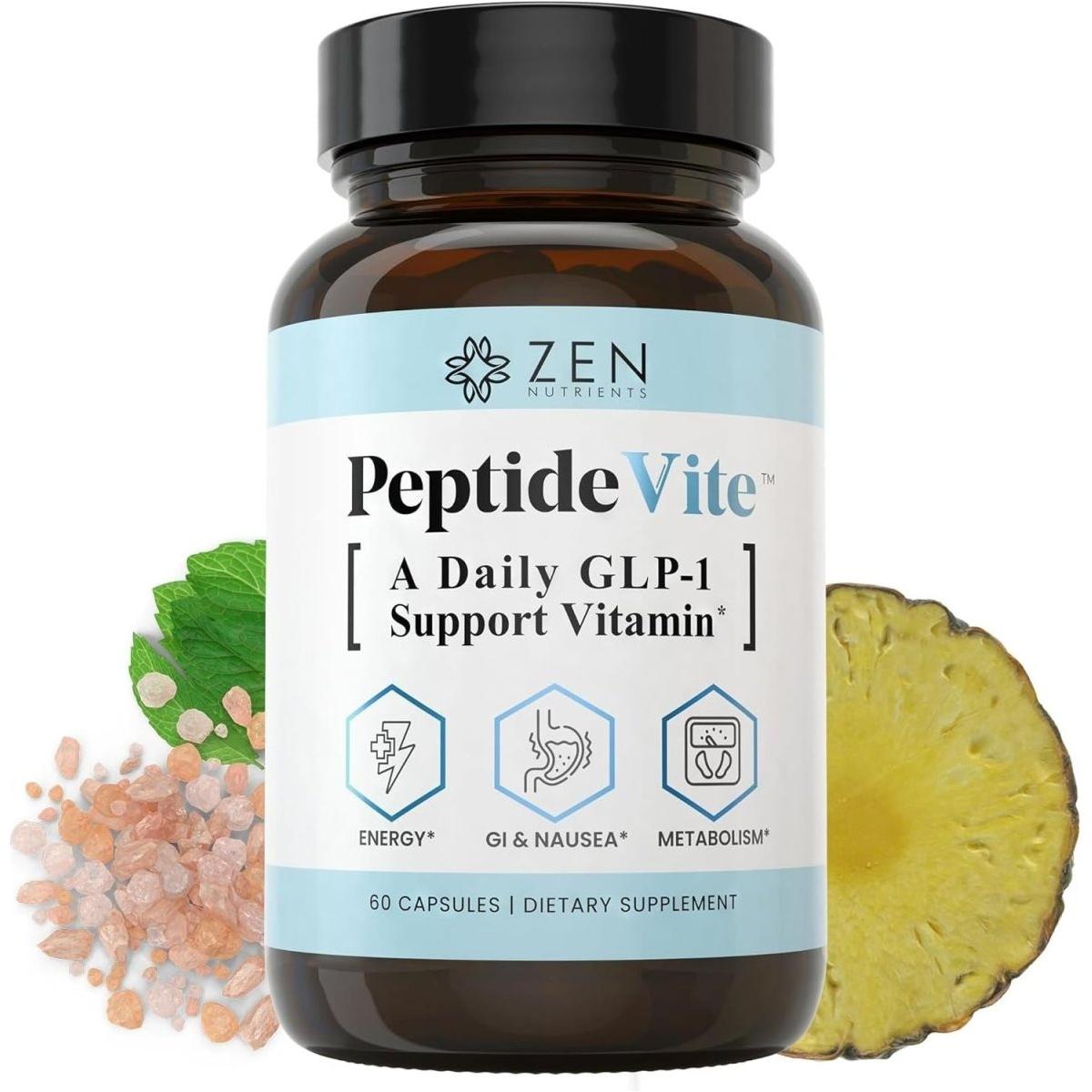 Zen Nutrients PeptideVite GLP - 1 Support Vitamin - 60 Capsules - Glam Global UK