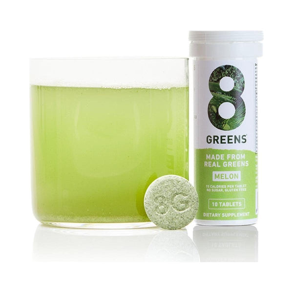 8Greens Effervescent Tablets - Melon | Delicious Daily Greens - 10 Count - Glam Global UK8Greens