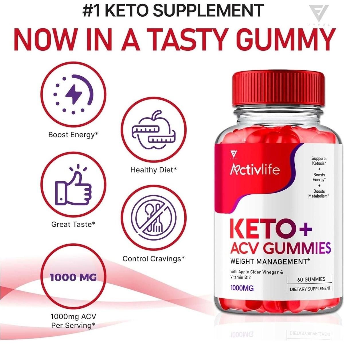 Activlife Keto ACV Gummies - (60 Gummies) - Glam Global UK