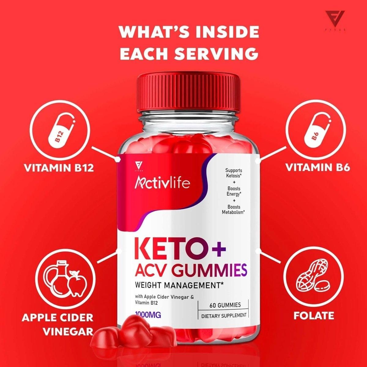 Activlife Keto ACV Gummies - (60 Gummies) - Glam Global UK