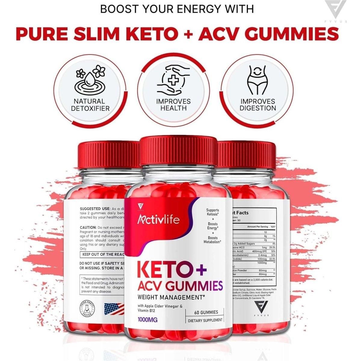 Activlife Keto ACV Gummies - (60 Gummies) - Glam Global UK