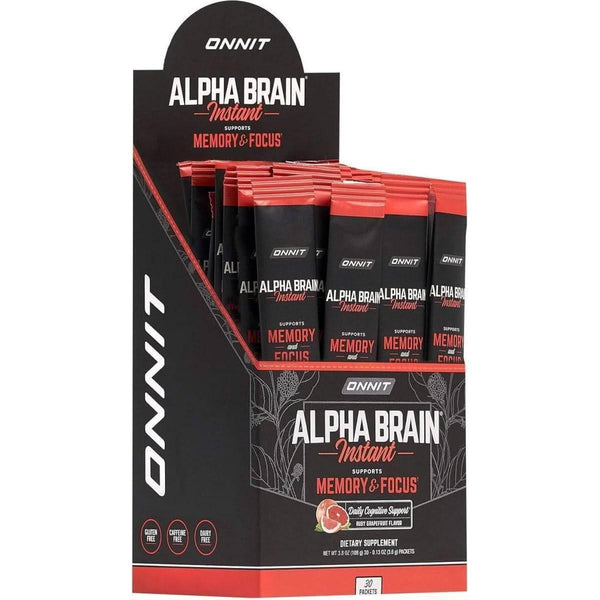 Onnit Alpha Brain Instant - Ruby Grapefruit Flavor - Nootropic Brain Booster Memory Supplement - 30Ct - Glam Global UKOnnit