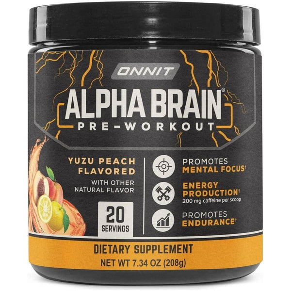 Onnit Alpha Brain Pre - Workout - Yuzu Peach (20 Serving Tub) - Glam Global UKOnnit