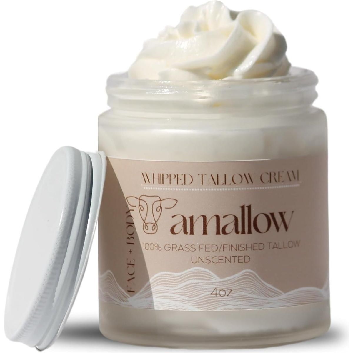 Amallow 100% Grass Fed Beef Tallow - 120ml (Unscented) - Glam Global UK