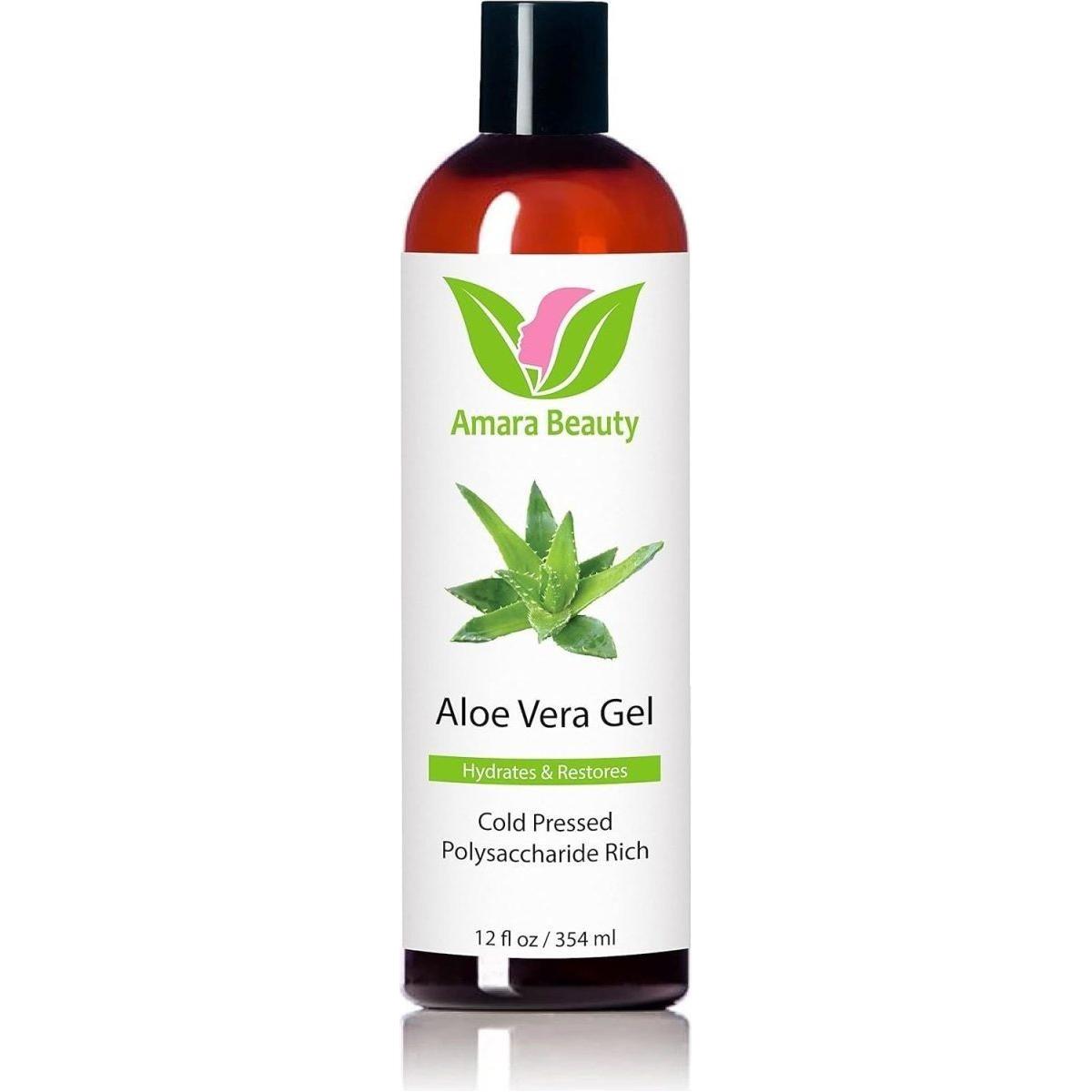 Amara Beauty Aloe Vera Gel Cold Pressed - 354ml - Glam Global UK