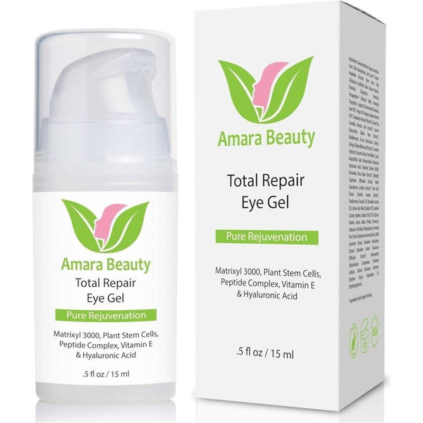 Amara Beauty Eye Cream Gel for Dark Circles & Puffiness with Peptides & Hyaluronic Acid - 15ml - Glam Global UKAmara Beauty