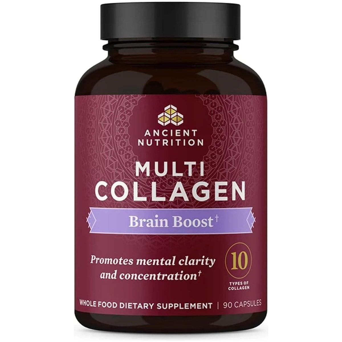 Ancient Nutrition Multi Collagen Brain Boost - 90 Count - Glam Global UK