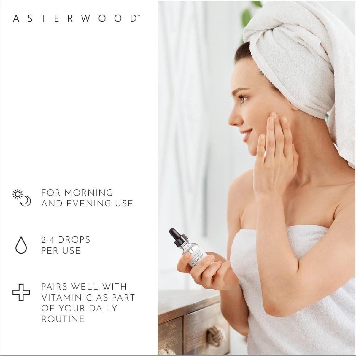 Asterwood Pure Hyaluronic Acid Serum for Face - 120ml (Large) - Glam Global UK