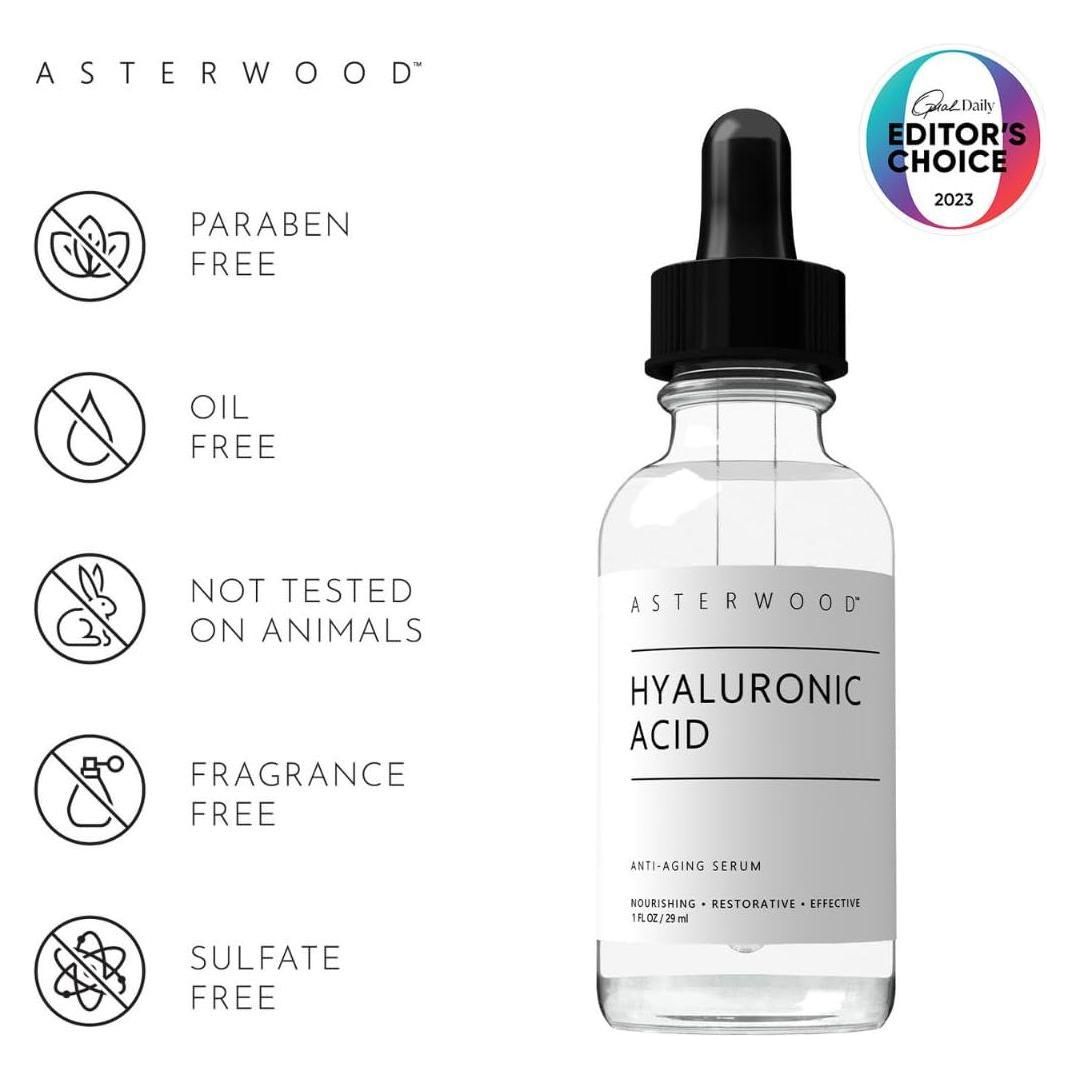 Asterwood Pure Hyaluronic Acid Serum for Face - 120ml (Large) - Glam Global UK