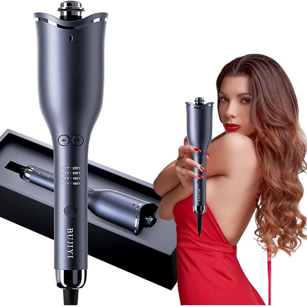 CkeyiN 22mm Automatic Curling Iron Wand with Big Rotating Barrel - Glam Global UKCkeyiN