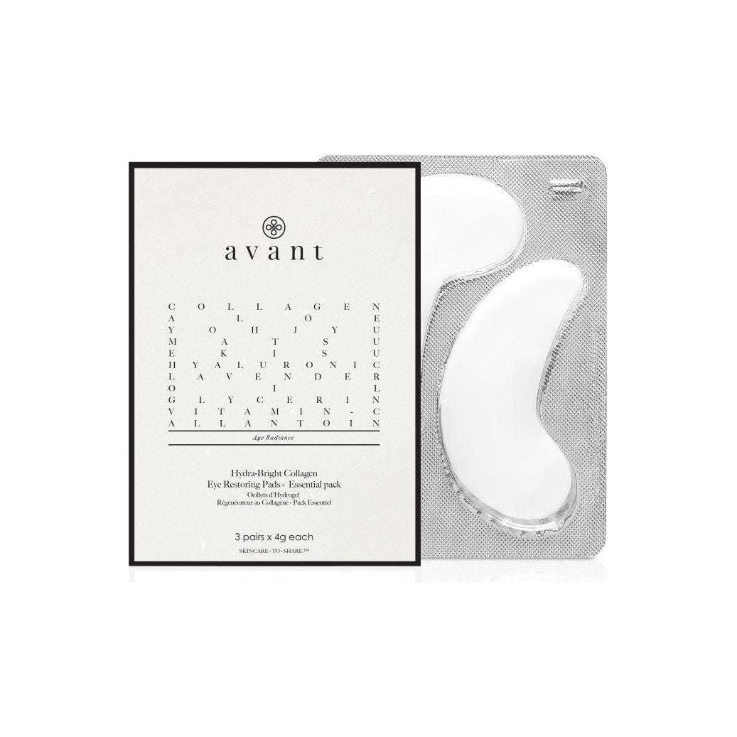 Avant Skincare Essential Pack - Hydra-Bright Collagen Eye Restoring Pads - 3 x pairs - Glam Global UK