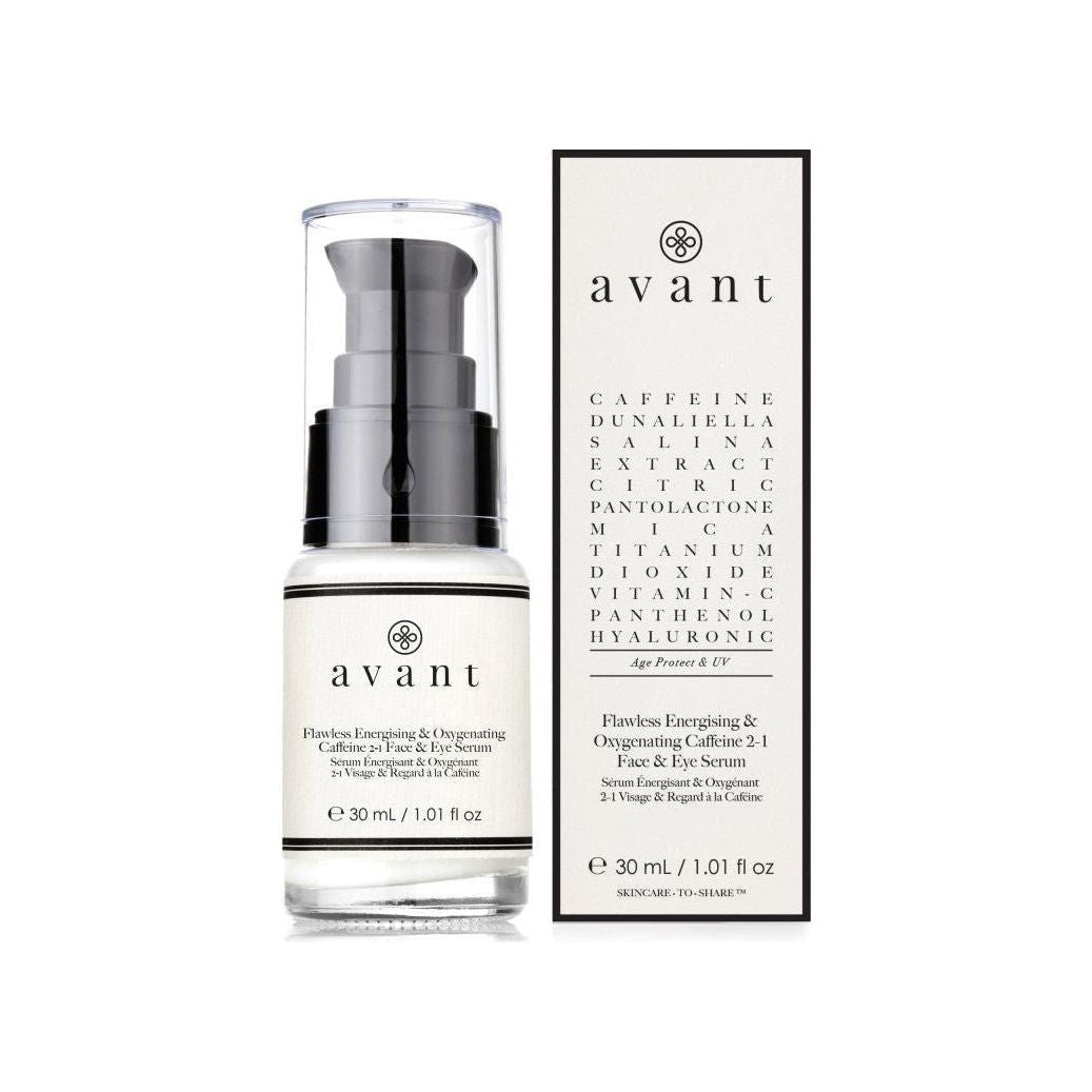 Avant Skincare Flawless Energising & Oxygenating Caffeine 2-1 Face & Eye Serum - 30ml - Glam Global UK