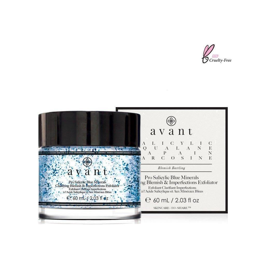 Avant Skincare Pro Salicylic Blue Minerals Clarifying Blemish & Imperfections Exfoliator - 60ml - Glam Global UK