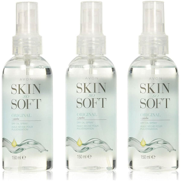 Avon Skin So Soft Original Dry Oil Body Spray with Jojoba 150 ml, Pack of 3 - Glam Global UKAvon