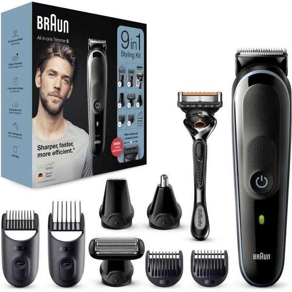 Braun 9 - in - 1 All - In - One Trimmer Series 5, Male Grooming Kit With Beard Trimmer, - Glam Global UKBraun