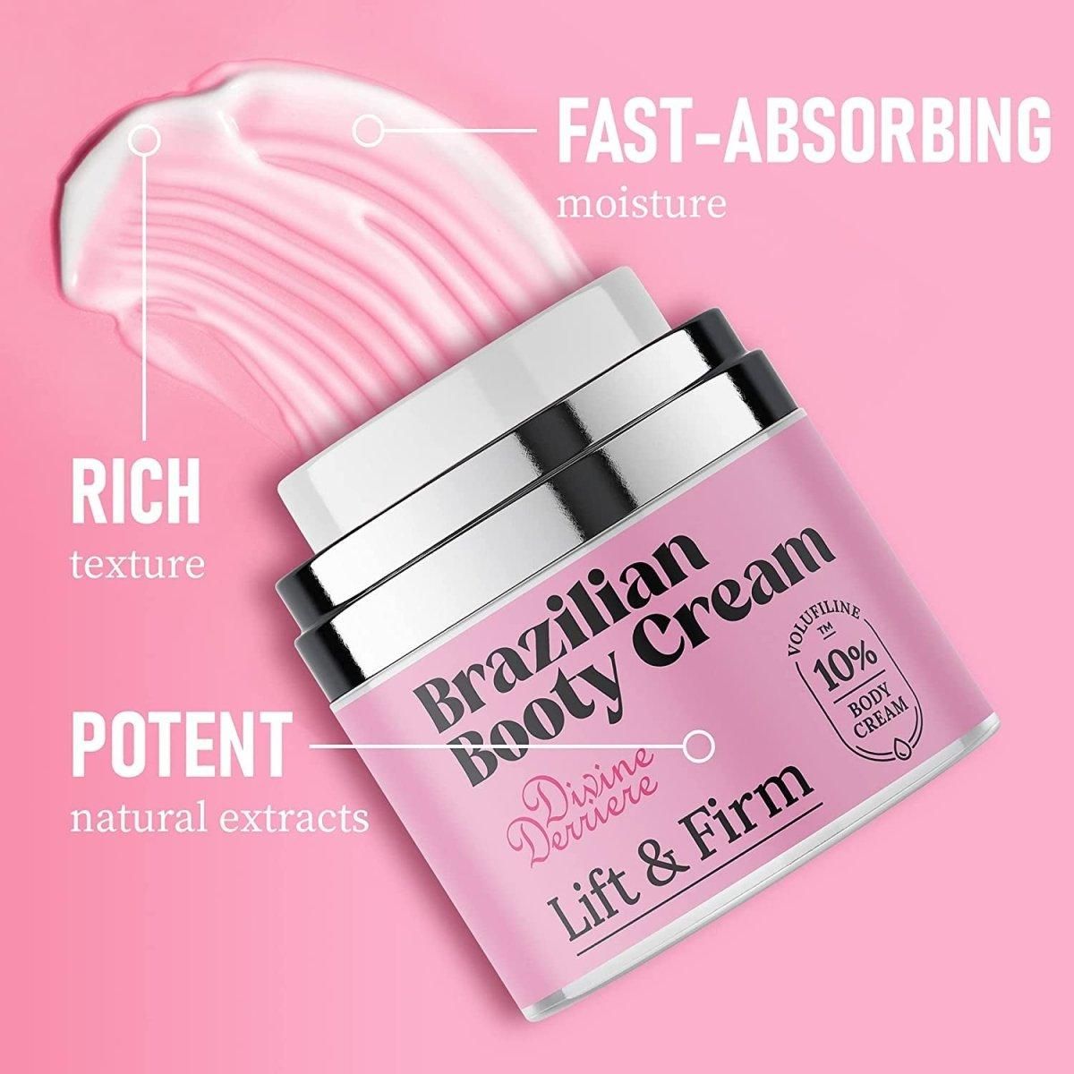 Brazilian Bum Bum Cream, Lift and Firm Bumbum Cream with Volufiline Helps Reduce the Appearance of Cellulite for a Lifted and Firm-Looking Derriere, 50Ml - Glam Global UK