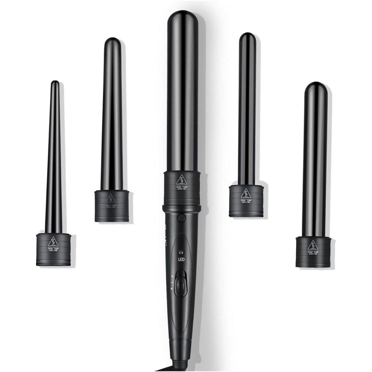Ceramic Curling Wand, 5 in 1 Hair Curlers Wand with Temperature Control - DG International Ventures Limited