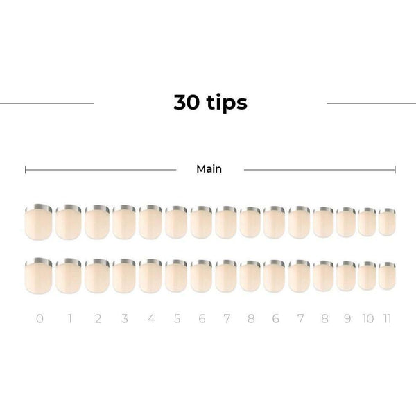 [DASHING DIVA] MAGIC PRESS DESIGN 30 Tips #Silver Slim French - Glam Global UKDASHING DIVA