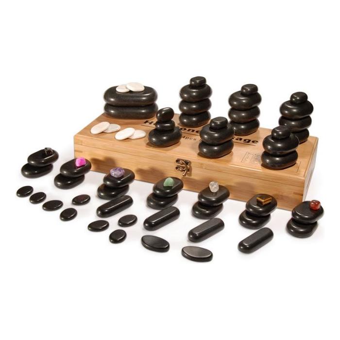 Deluxe Massage Stone Set 64 Pieces - Glam Global UK