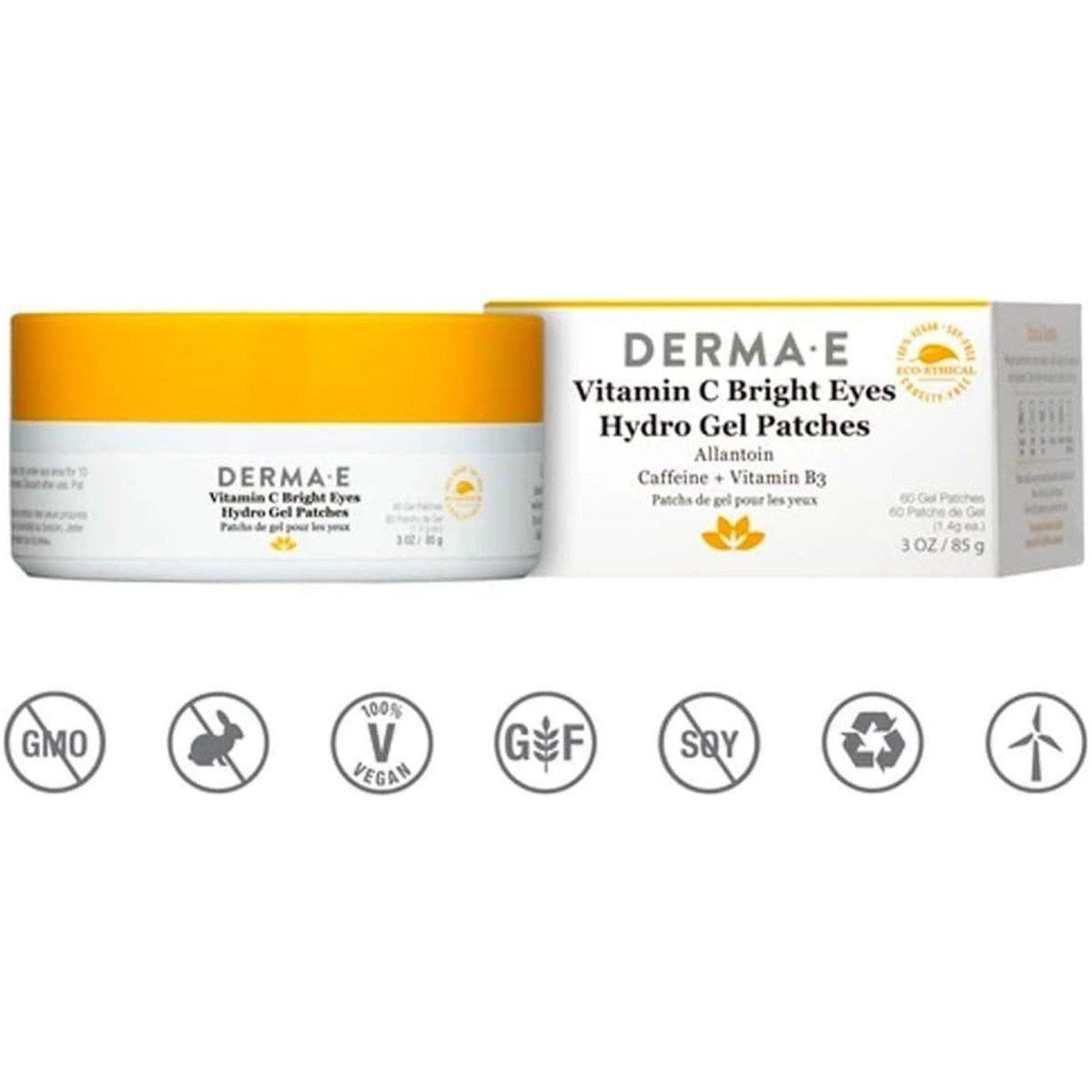 DERMA E Vitamin C Bright Eye Gel Pads 60 Pads - Glam Global UK