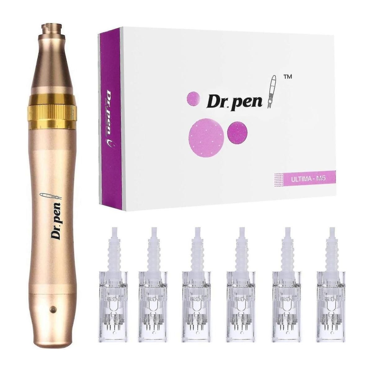 Dermapen Microneedling Pen M5 - Gold with 12pin 36pin Needles Cartridges - DG International Ventures Limited