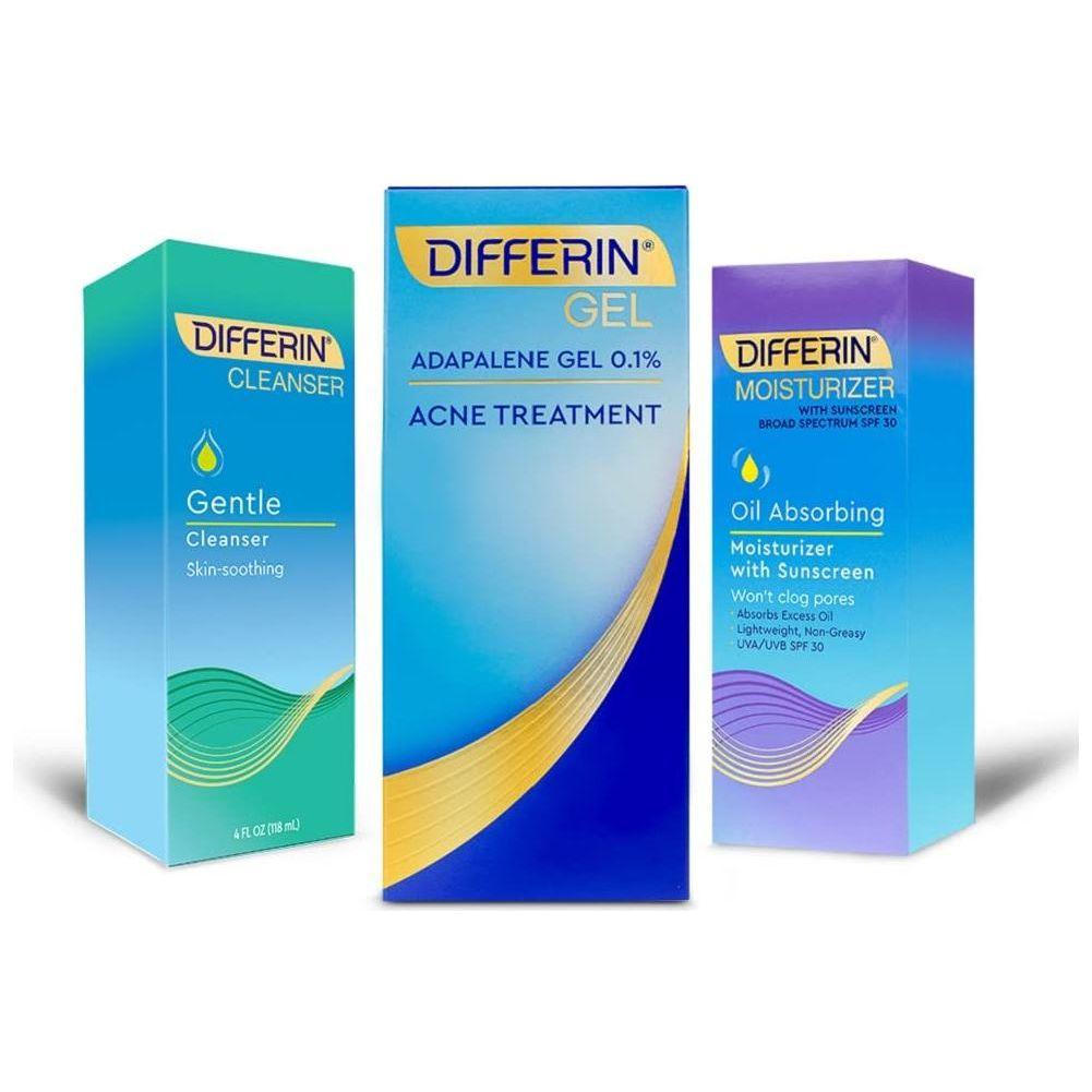 Differin Acne Skin Care Set – 3-Step Regimen | Clearer Skin in Weeks