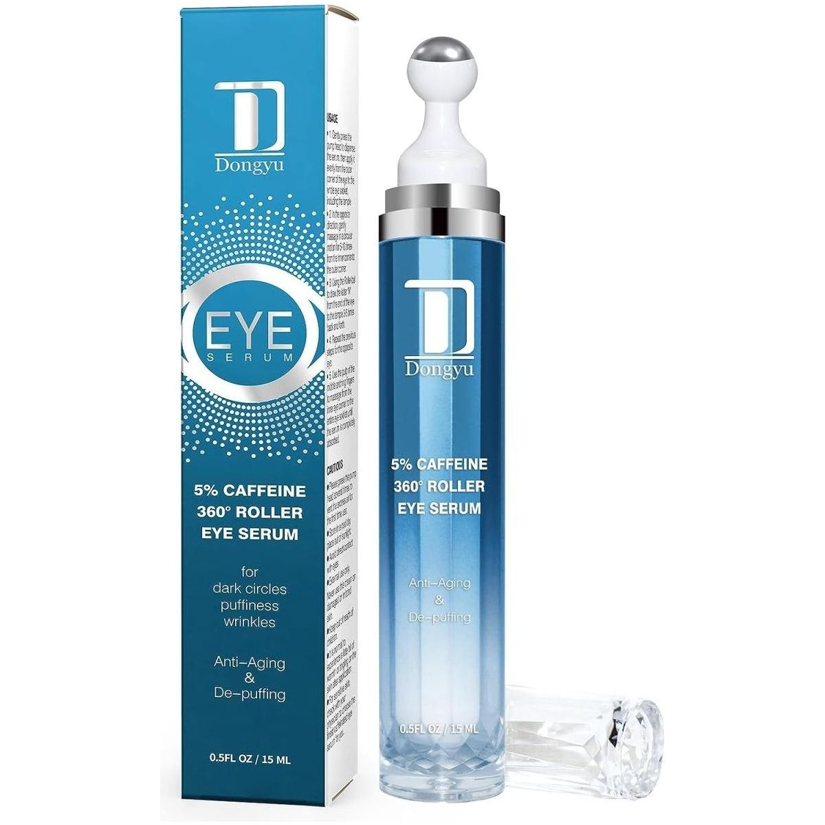 Dongyu 5% Caffeine Eye Serum and Under Eye Roller Cream - DG International Ventures Limited