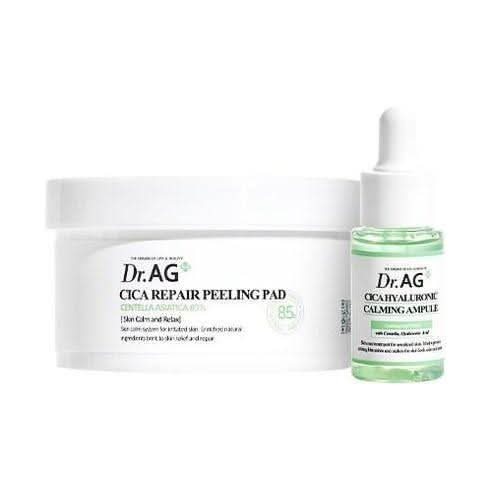 Dr.AG+ Cica Repair Peeling Pad 40p + Cica Hyaluronic Calming Ampoule 25ml SET - Glam Global UKDr.AG+