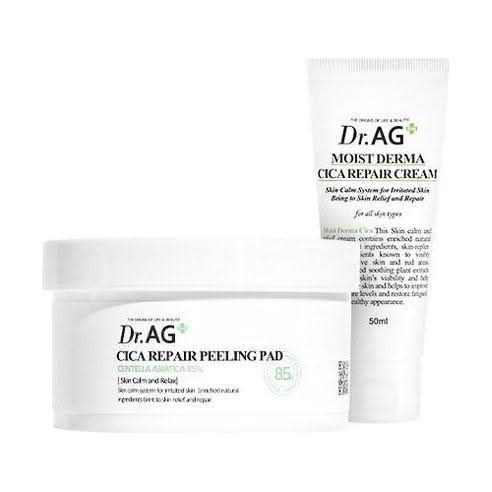 Dr.AG+ Cica Repair Peeling Pad 40p + Moist Derma Cica Repair Cream 50ml SET - Glam Global UKDr.AG+