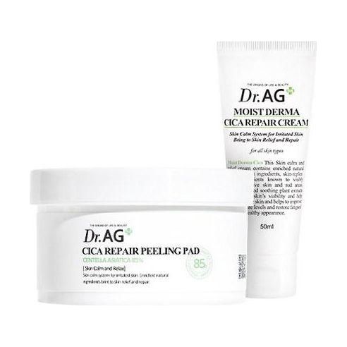 Dr.AG+ Cica Repair Peeling Pad 40p + Moist Derma Cica Repair Cream 50ml SET - Glam Global UK