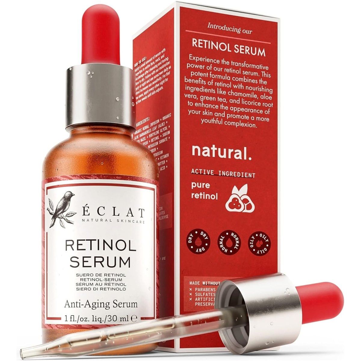 Eclat Pure Retinol Serum for Face & Neck (2.5%) - 30ml - DG International Ventures Limited