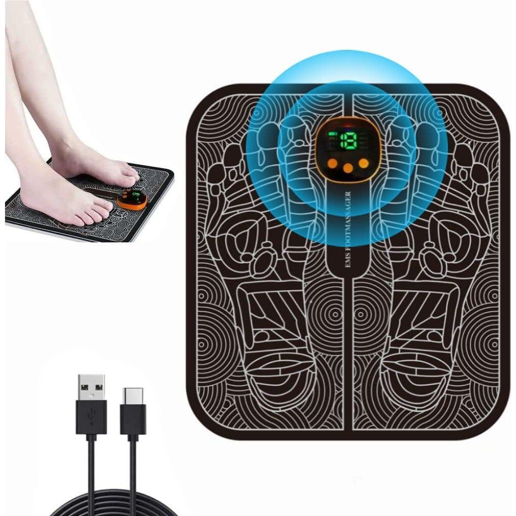 EMS Foot Massager LCD Display with 8 Modes 19 Intensities - Glam Global UK