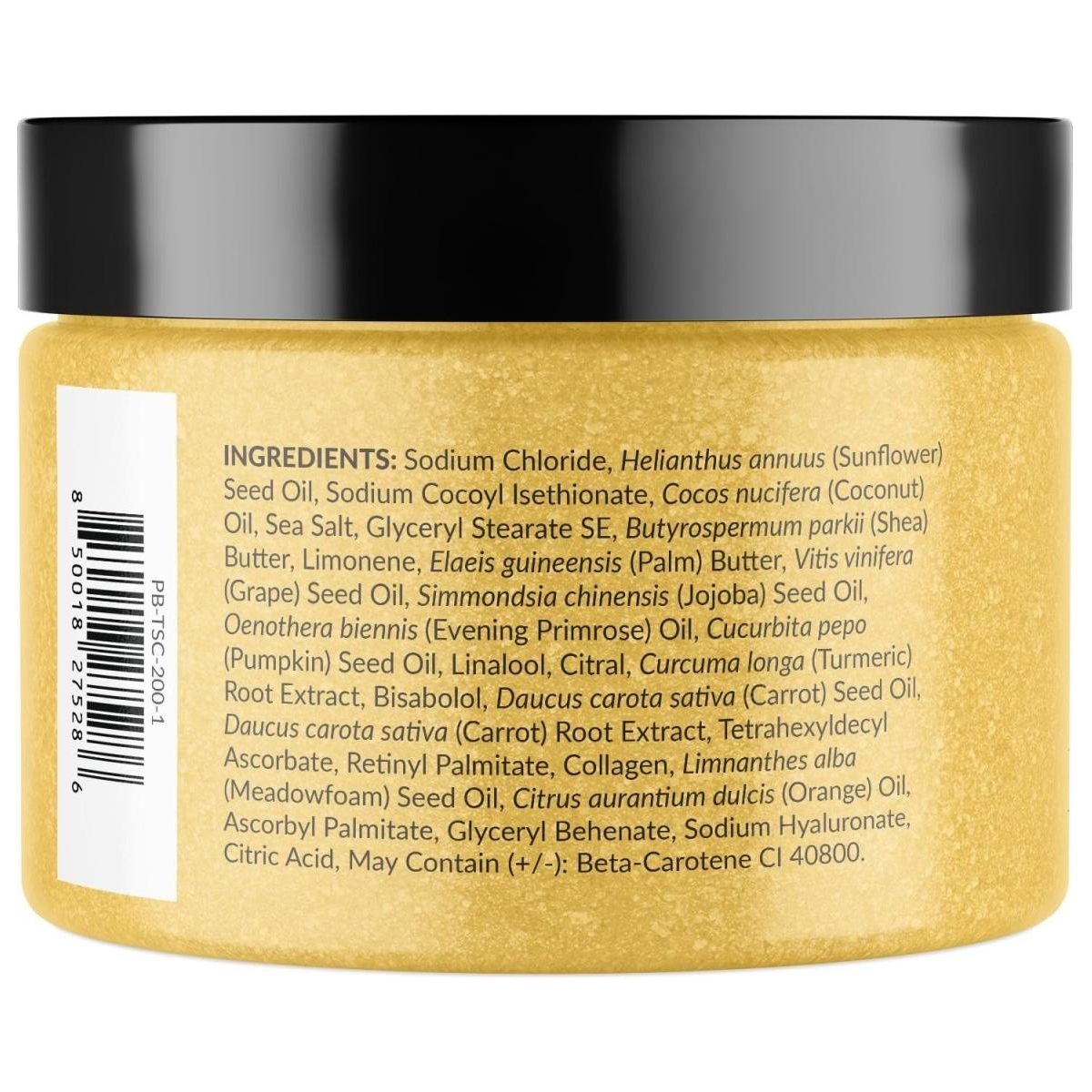 Exfoliating Body Scrub for Men and Women | Turmeric Scrub and Sea Salt Scrub Body Exfoliator with Collagen and Coconut Oil | Hydrating Face Scrub Foot Scrub and Dead Skin Remover for Body Care - Glam Global UK