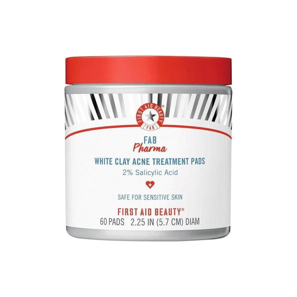 First Aid Beauty White Clay Acne Treatment Pads 2% Salicylic Acid - 60 Pads - Glam Global UKFirst Aid Beauty