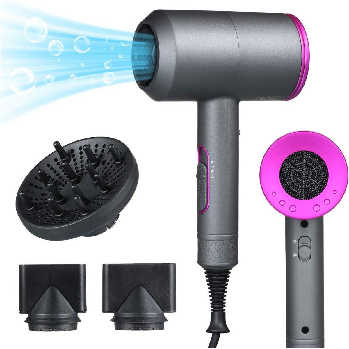 Fast Dry Negative Ions Professional Hair Dryer 2000W with 2 Speeds, 3 Heating a - DG International Ventures Limited