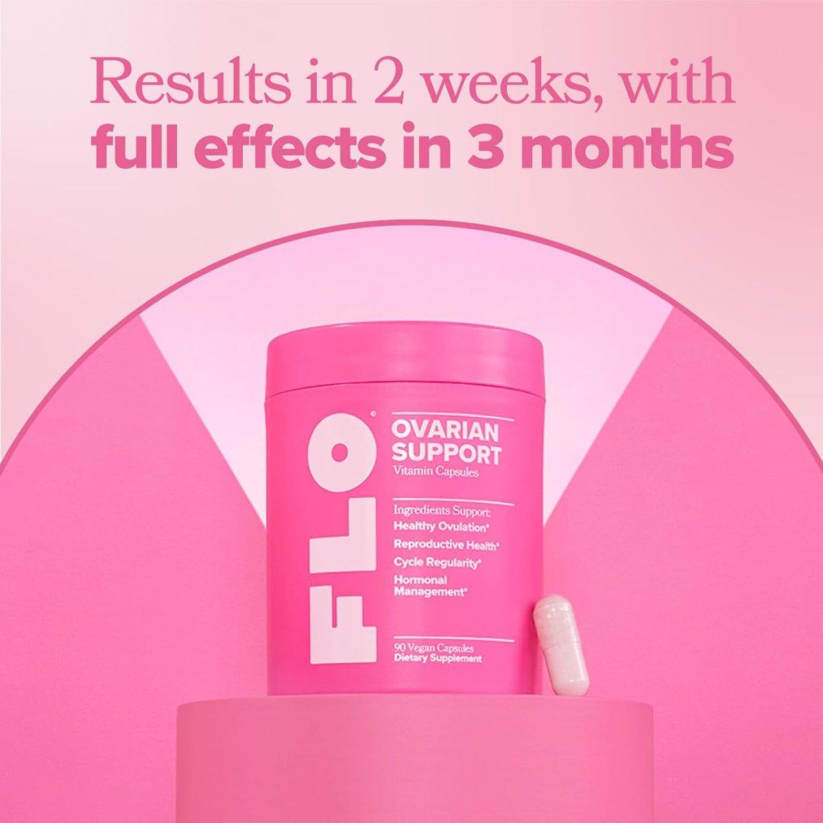 FLO Ovarian Support - Hormone Balance for Women, Inositol Supplement - 30 Servings - Glam Global UK