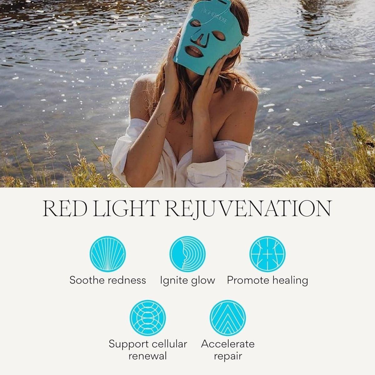 Higher Dose Red Light Therapy Face Mask - Cordless At-Home LED Facial Light Therapy - Glam Global UK