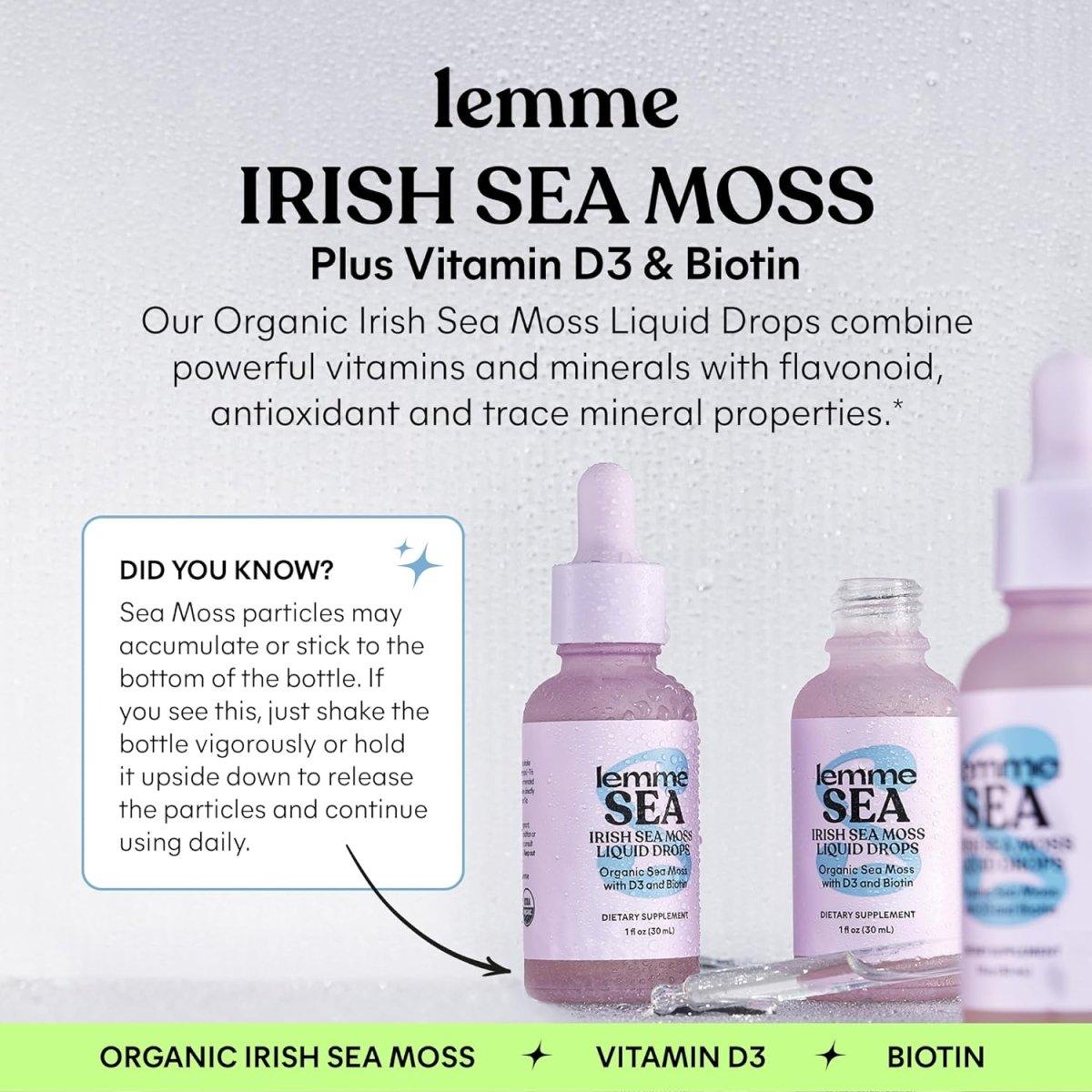 Irish Sea Moss Organic Liquid Drops - 30ml (30 Servings) - Glam Global UK