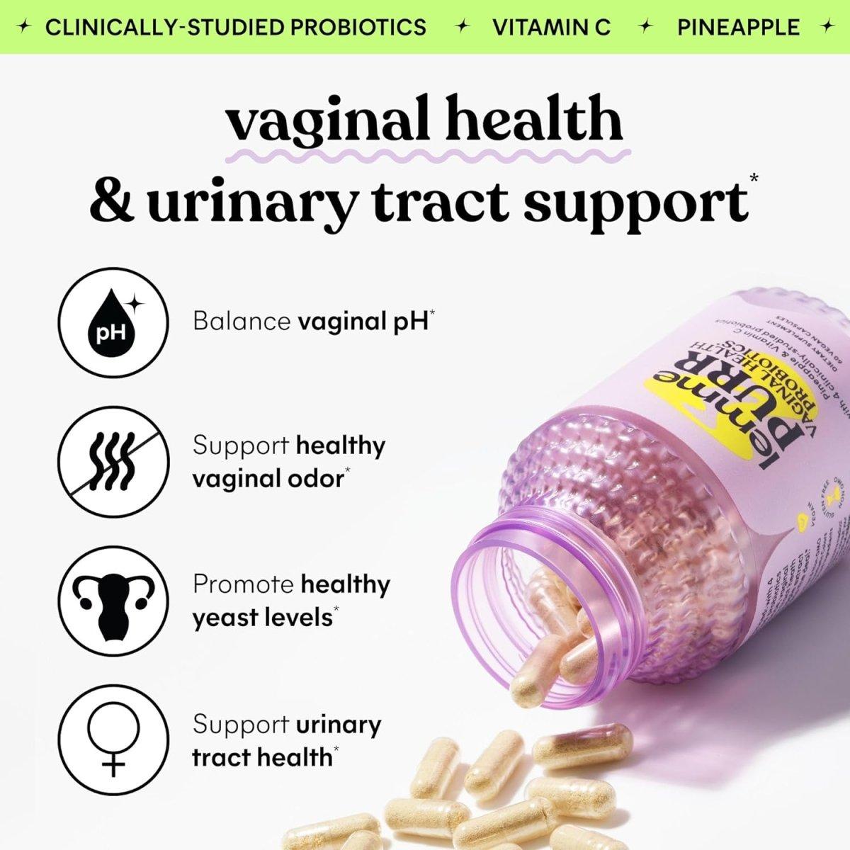 Lemme Purr Vaginal Probiotics Pineapple & Vitamin C - 60 Veggie Capsules - Glam Global UK
