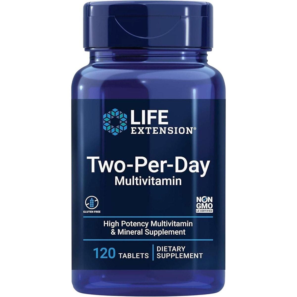 Life Extension Two-Per-Day High Potency Multi-Vitamin - 120 Tablets - Glam Global UK