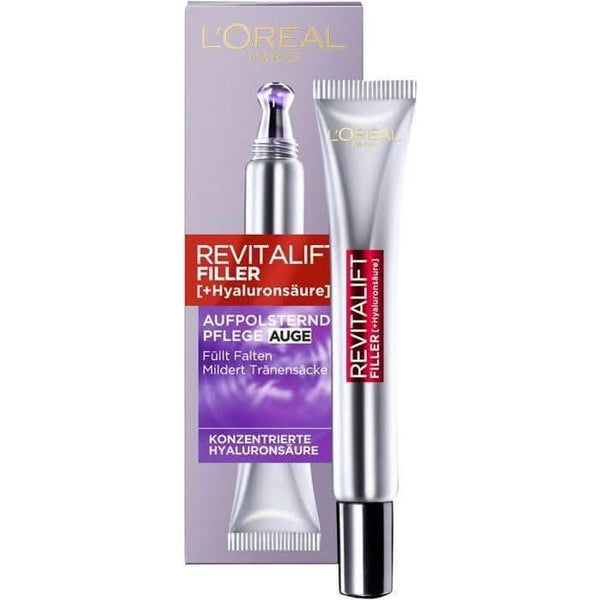 L'Oreal Paris Revitalift Filler + Hyaluronic Acid Anti - Ageing & Replumping Eye Cream 15ml - Glam Global UKL'Oreal Paris