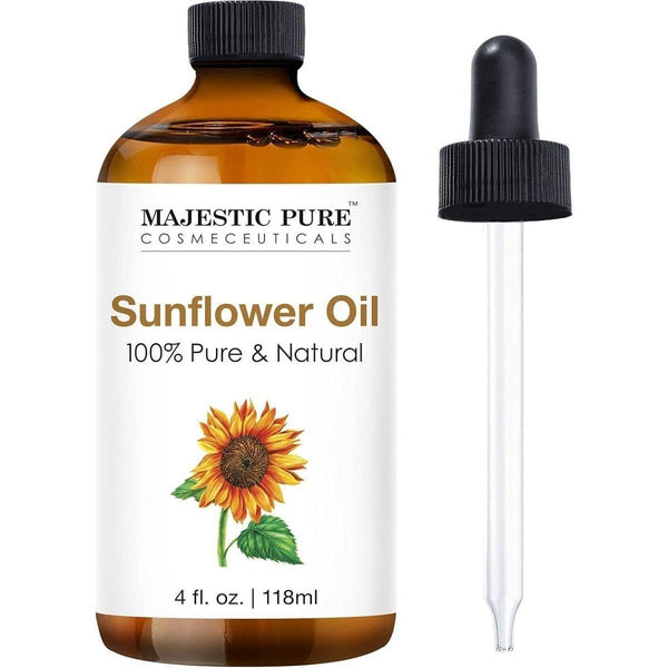 Majestic Pure Sunflower Oil - 100% Natural, Pure & Cold - Pressed - 120ml - Glam Global UKMajestic Pure