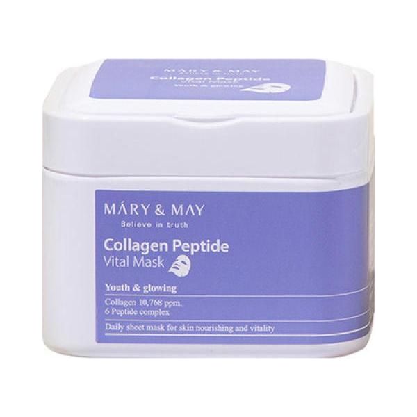 [MARY & MAY] Collagen Peptide Vital Mask Sheets 30 Sheets - Glam Global UK