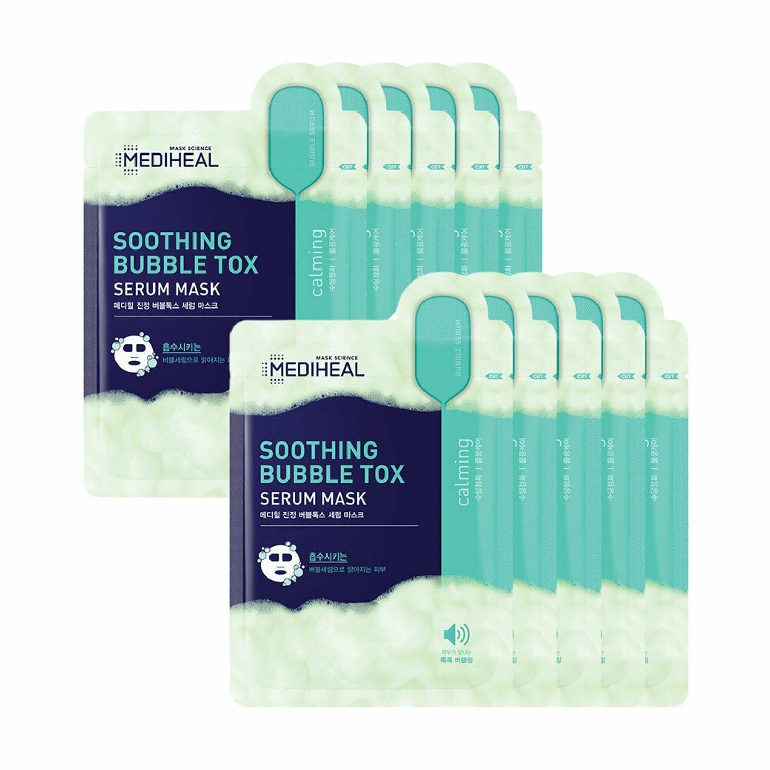 MEDIHEAL Soothing Bubble Tox Serum Mask Sheet 10P - Glam Global UK