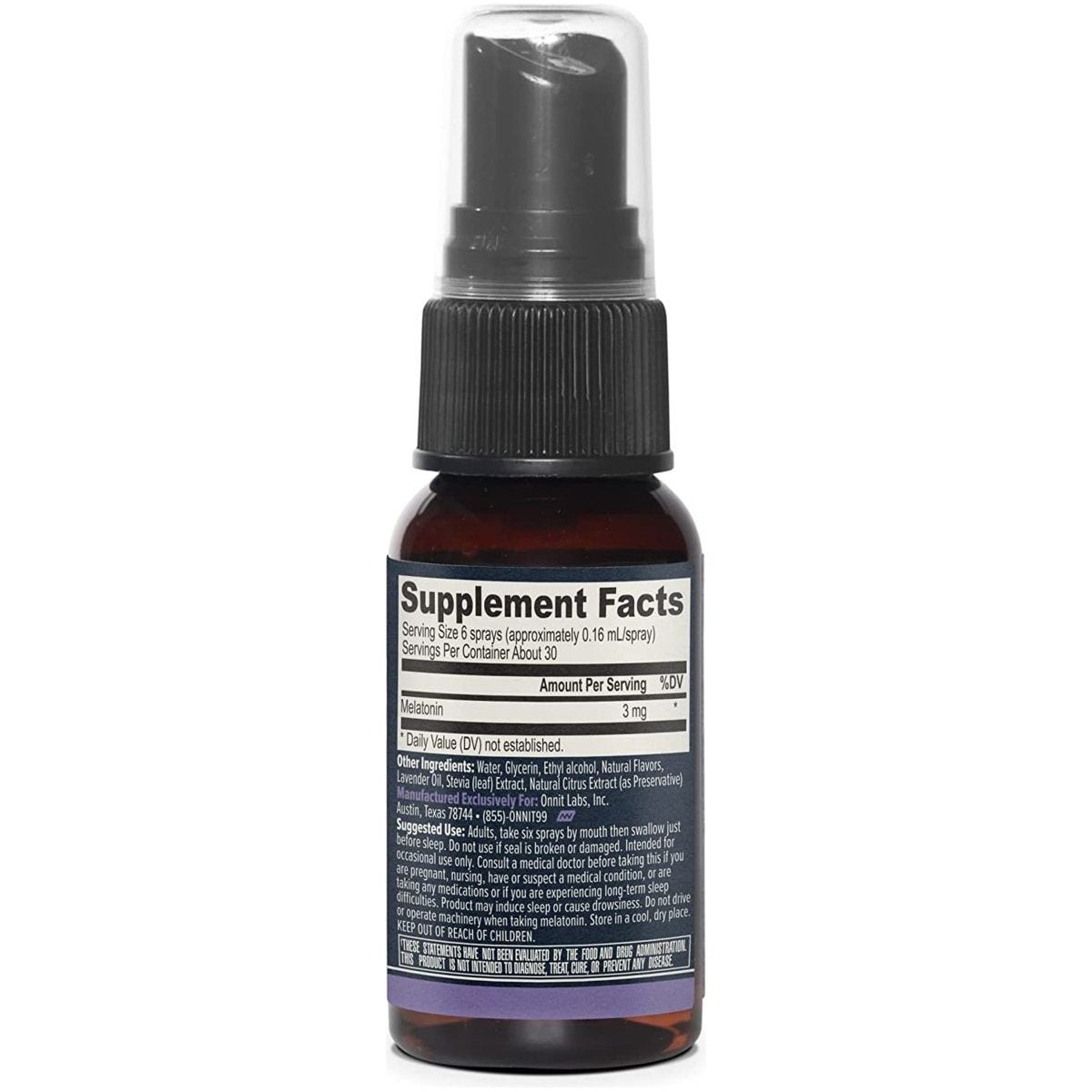 Melatonin Instant Mist Liquid Sleep Aid Spray - 1Mg, 3Mg, 5Mg per Serving Options - Lavender - Glam Global UK