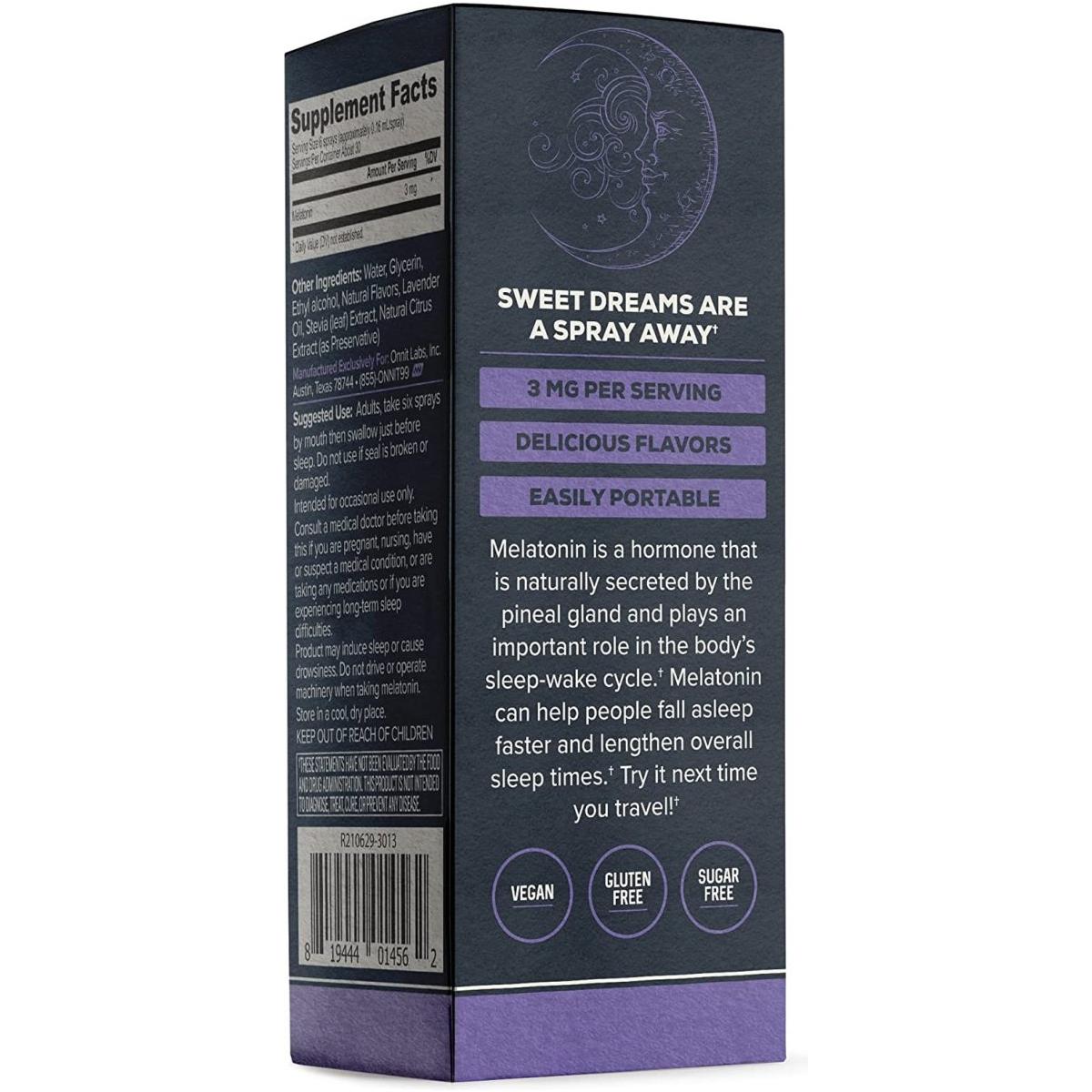 Melatonin Instant Mist Liquid Sleep Aid Spray - 1Mg, 3Mg, 5Mg per Serving Options - Lavender - Glam Global UK