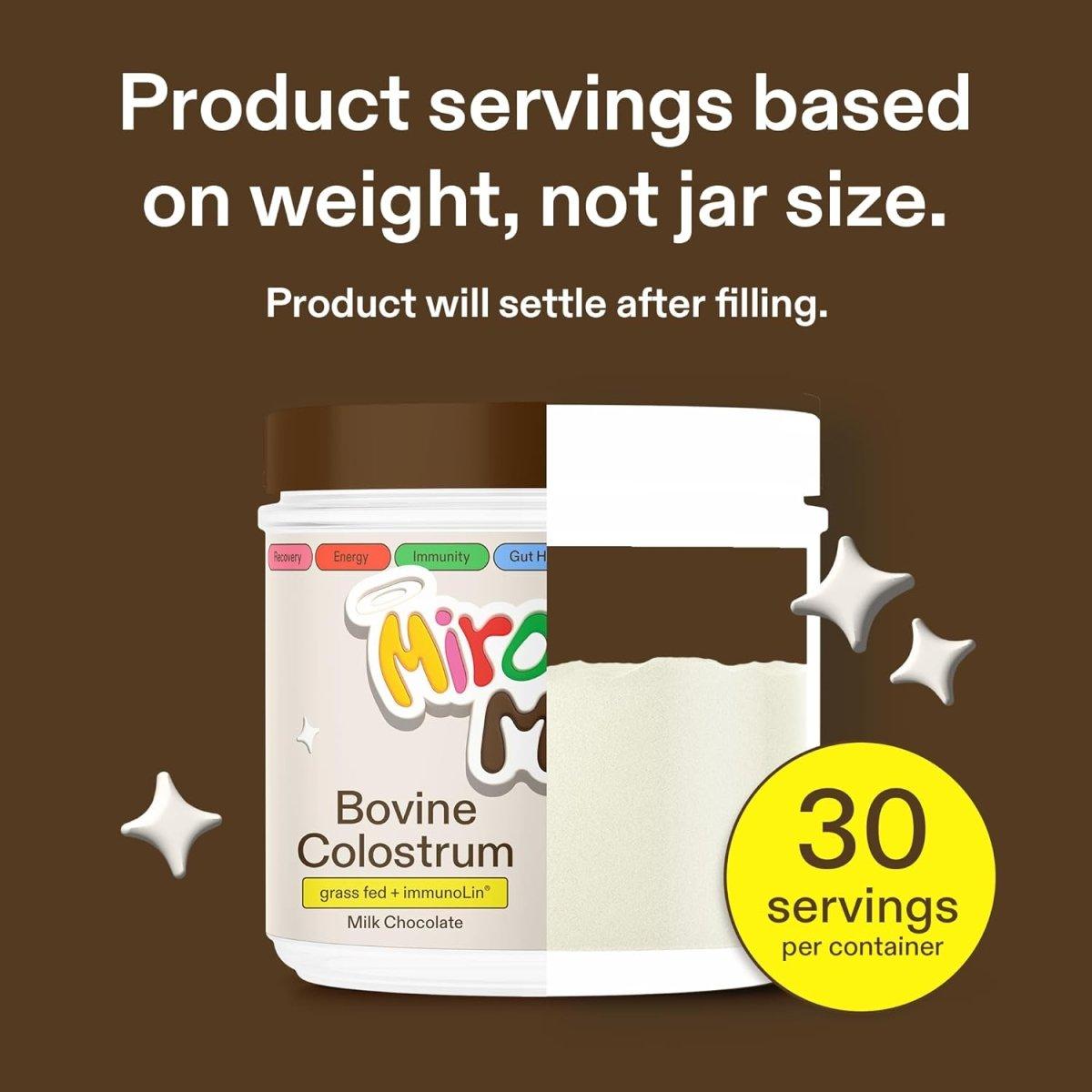 Miracle Moo Milk Chocolate Colostrum Supplement for Gut Health 30 Servings - Glam Global UK
