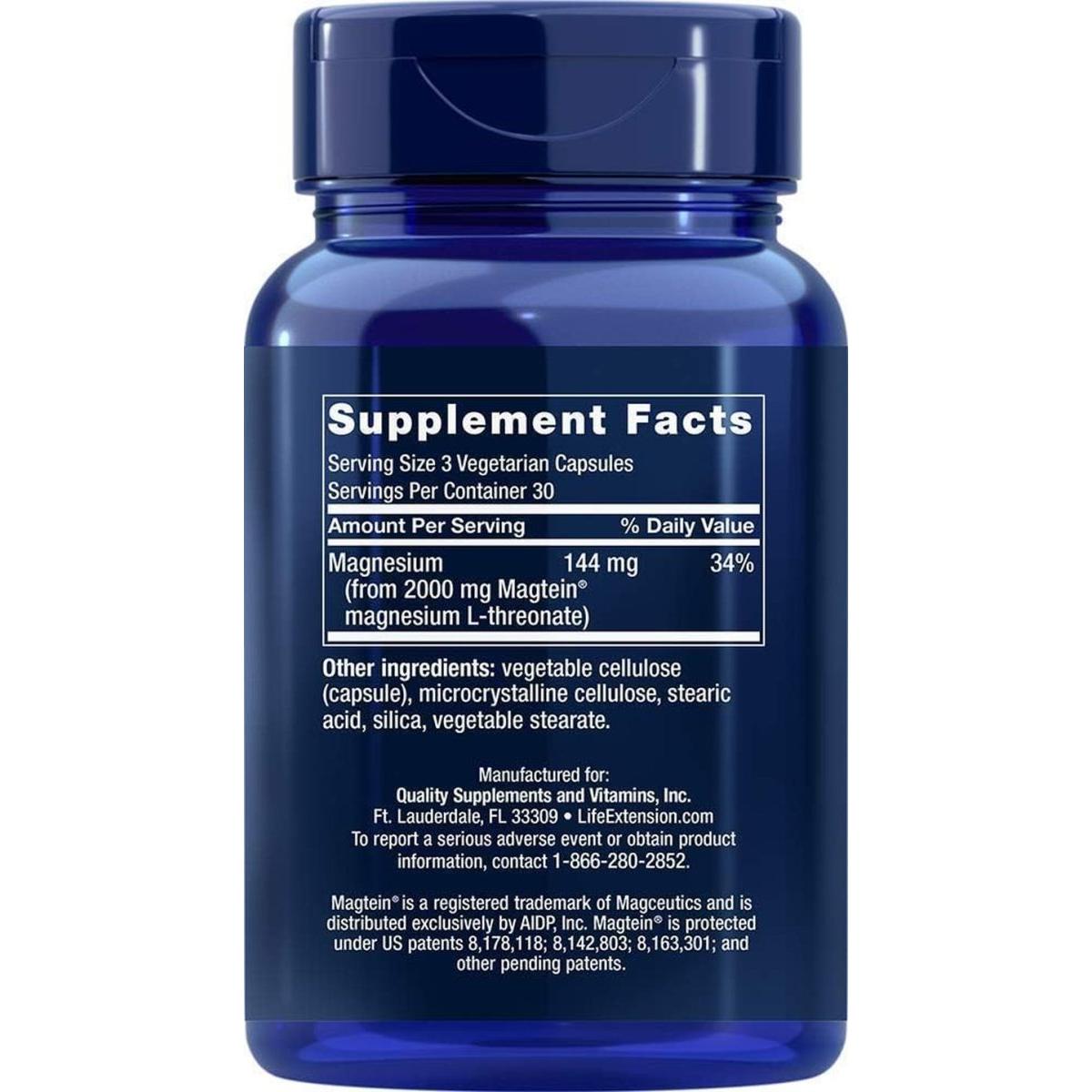 Neuro-Mag Magnesium L-Threonate Dietary Supplements, 90 Capsules, Pack of 2 - Glam Global UK