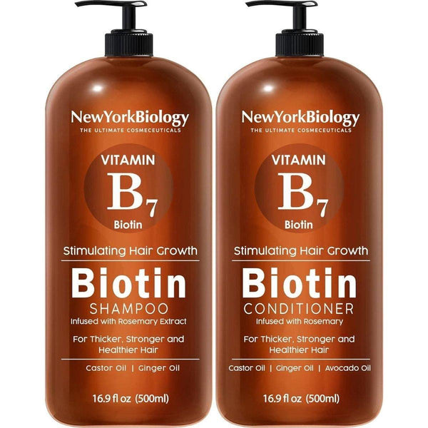 New York Biology Biotin Shampoo and Conditioner Set 500ml - Glam Global UKNew York Biology